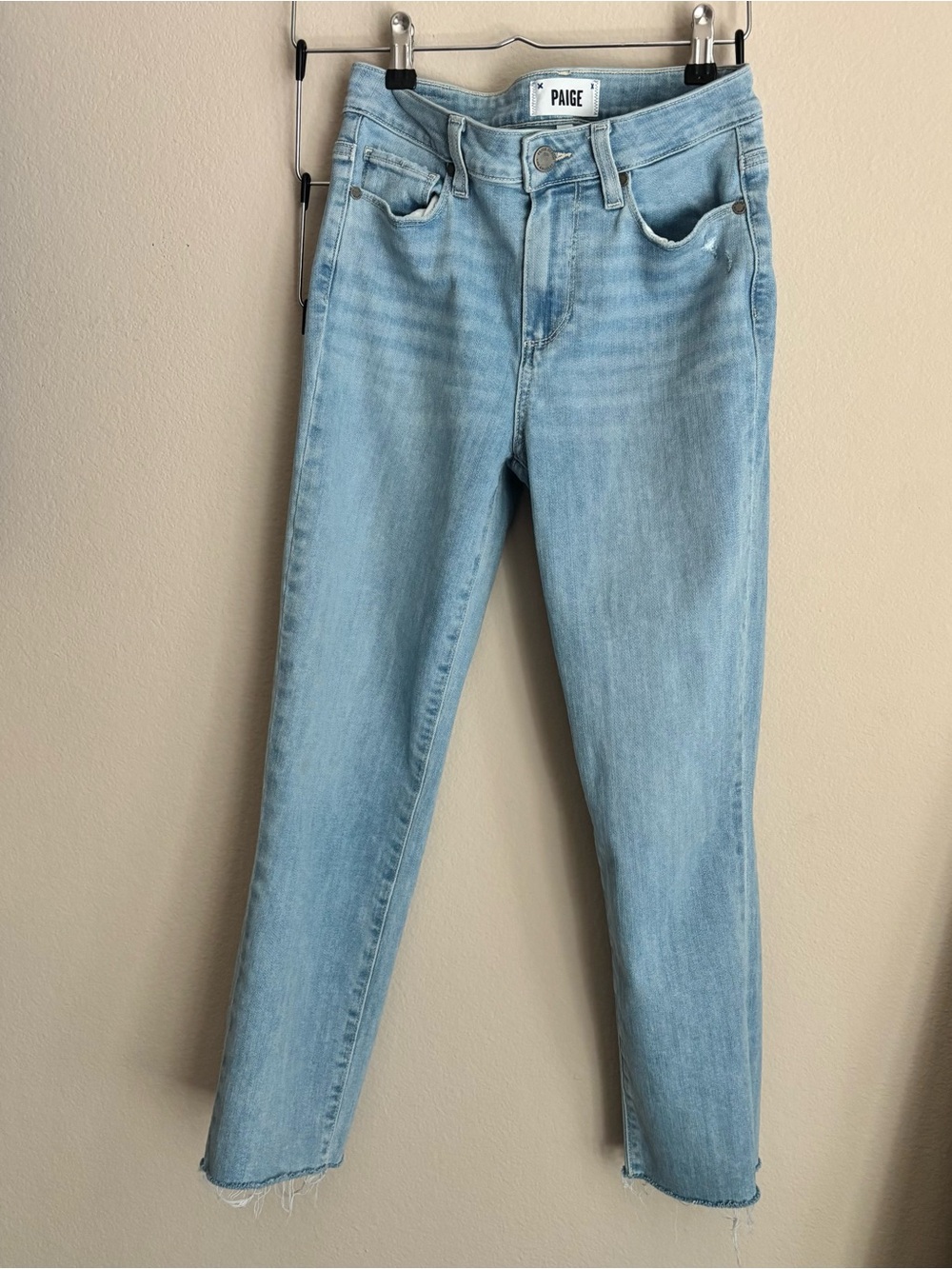 PAIGE Hoxton Slim Crop Jeans Dason Destructed Size 26